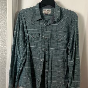 Cody James Men's Teal Striped Western Button-Down Shirt